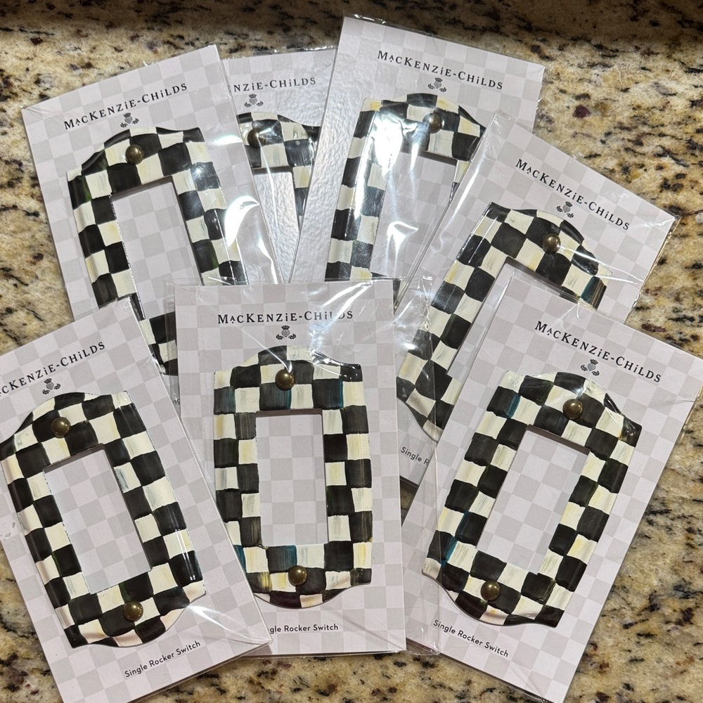 MacKenzie-Childs Black and White Checkered Switch Covers